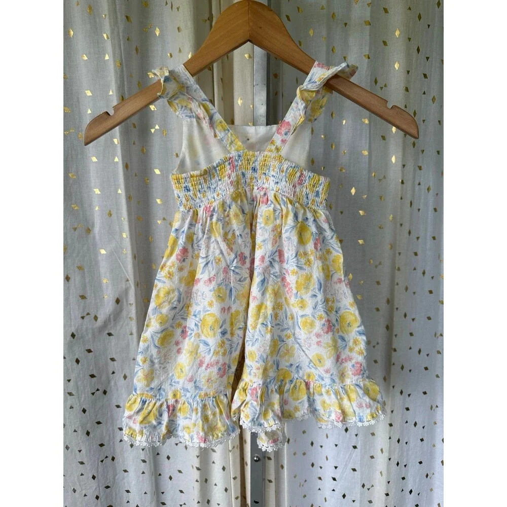 Tommy Bahama Toddler Girl 100% Cotton Floral Eyelet Lace Trim Spring Sundress 2